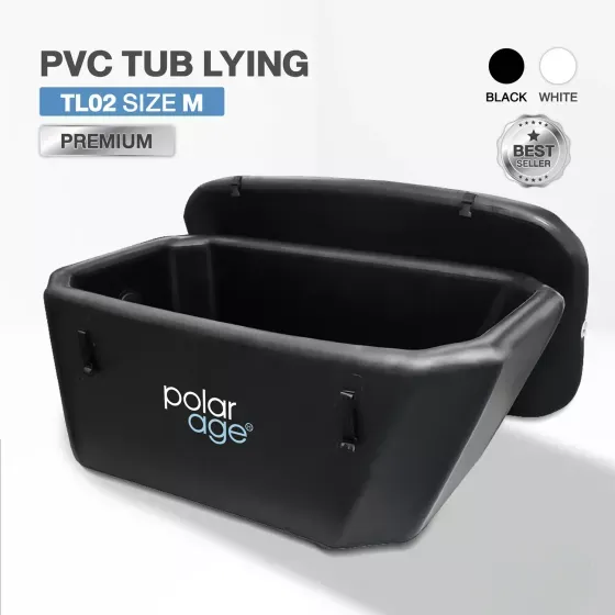 Ice Bath PVC TUB LYING รุ่น TL02 ไซส์ M (Premium) อ่างแช่น้ำเย็นแบบนอน Polarage สีดำ