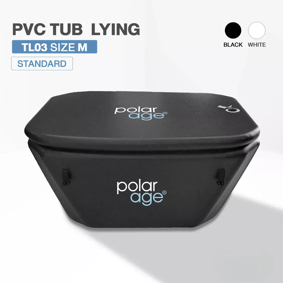 Ice Bath PVC TUB LYING รุ่น TL03 ไซส์ M อ่างแช่น้ำเย็นแบบนอน Polarage สีดำ
