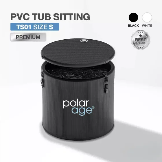 Ice Bath PVC TUB SITTING รุ่น TS01 ไซส์ S (Premium) อ่างแช่น้ำเย็นแบบนั่ง Polarage สีดำ