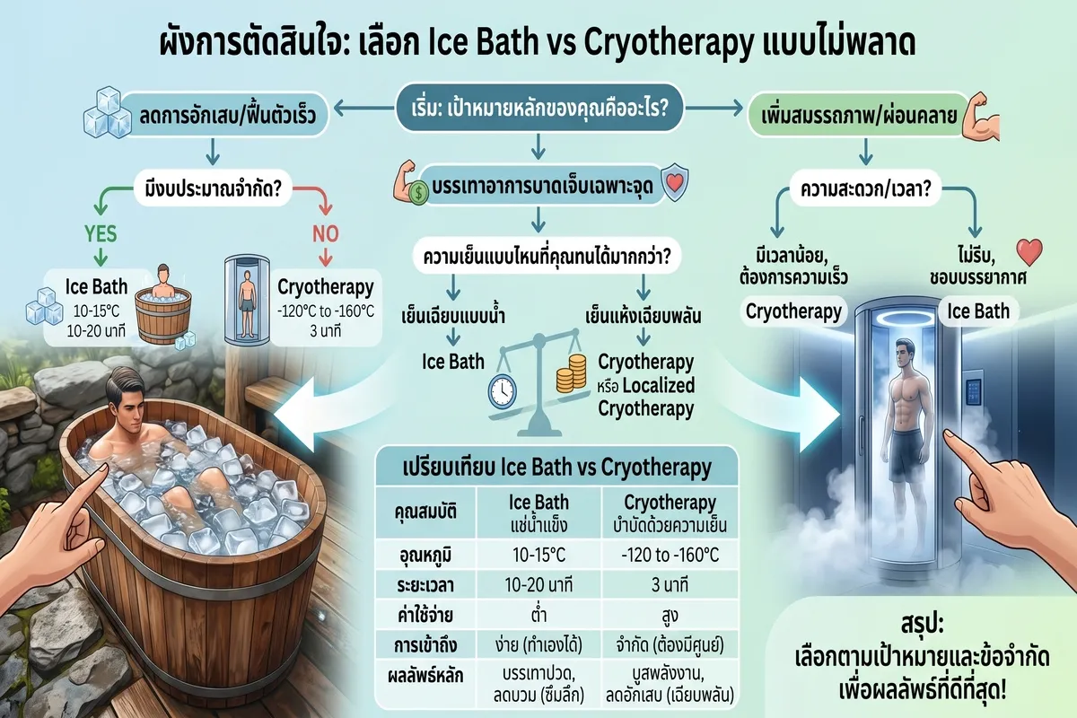 Decision Framework เลือก Ice Bath vs Cryotherapy แบบไม่พลาด