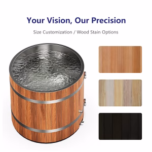 Steel & Cedar Ice Bath Tub รุ่น IB-SC-TUB-04 อ่างแช่น้ำเย็นทรงนอน ภายนอกลายไม้ Red Cedar ภายในสแตนเลส 304 1