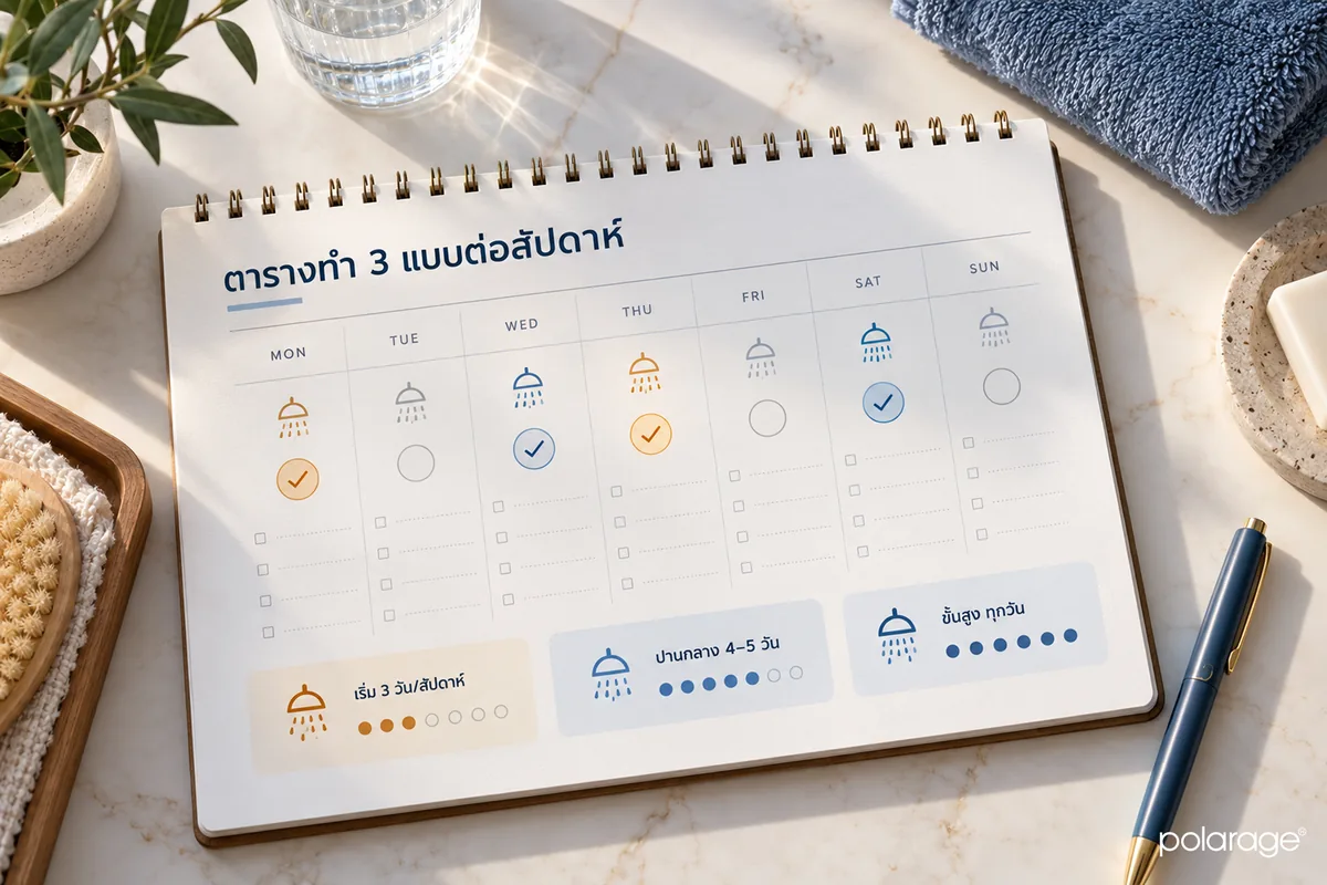 อุปกรณ์เสริมสำหรับ contrast shower แผ่นกันลื่นและเทอร์โมมิเตอร์